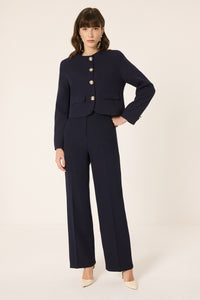 RIBBED HIGH-WAISTED PANTS