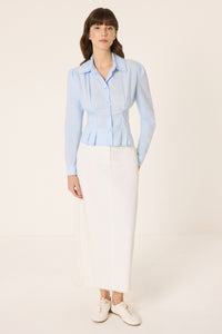 PLEATED WAISTED SHIRT WITH STONES