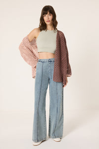 RIBBED DENIM PANTS