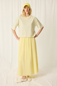 ELASTIC WAIST LONG SKIRT WITH POCKETS