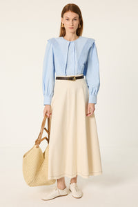 WIDE COLLAR LACE SHIRT