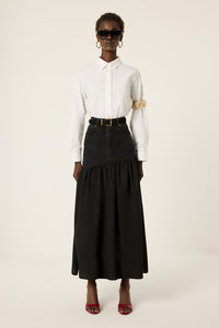 DENIM POPLIN SKIRT