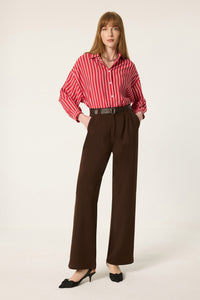 BELTED CREPE PANTS