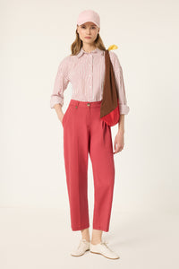 HIGH WAIST DARTED CARROT PANTS