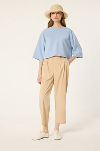 HIGH WAIST DARTED CARROT PANTS