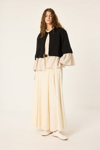 KNITTED JACKET WITH POPLIN GARMENT