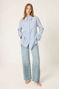 STRIPED SHIRT WITH WIDE CUFFS