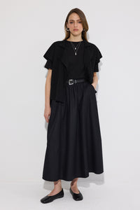 ELASTICATED WAIST LINEN SKIRT