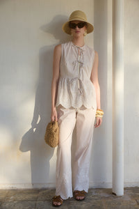 EMBROIDERED TIE-FRONT VEST