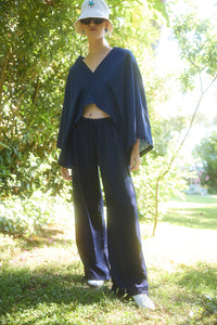 RELAXED-FIT PANTS WITH CORDROY CUFFS