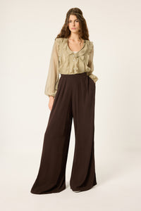 PLEATED RELAXED-FIT PANTS