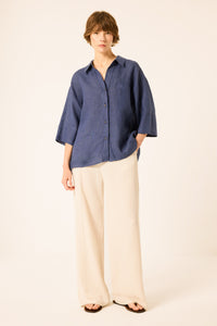 OVERSIZED RAW LINEN SHIRT