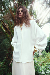 JACQUARD BALLOON-SLEEVE SHIRT