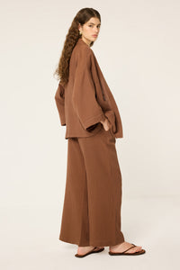 MUSLIN WIDE-LEG PANTS