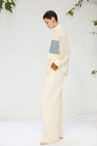 High-Waisted Muslin Pants with Pockets