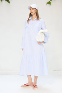 STRIPED POPLIN DRESS