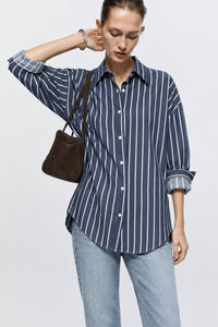 STRIPED RELAX POPLIN SHIRT