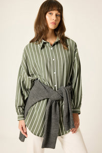 STRIPED RELAX POPLIN SHIRT
