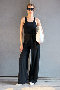 LINEN WIDE LEG PANTS