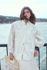 JACQUARD SEQUINED BOMBER JACKET